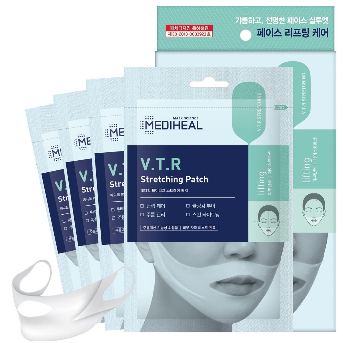 Mediheal V.T.R Stretching Patch 1 Pack (4 Patches) - High Adhesive Tension Face Lifting Mask for Double Chin, Anti-Aging, Firming and Elasticity - görsel 1