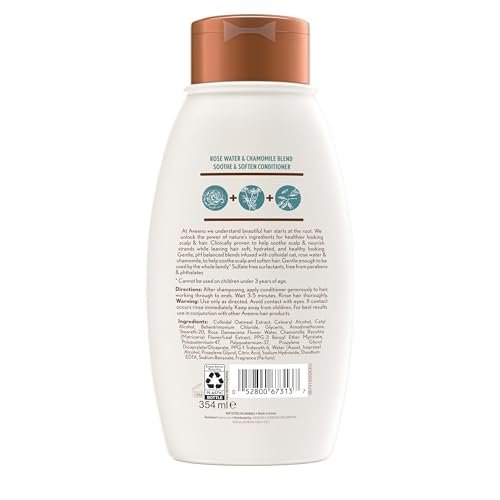 Aveeno Rose Water & Chamomile Hydrating Shampoo for Dry Hair, 12 fl oz - görsel 7