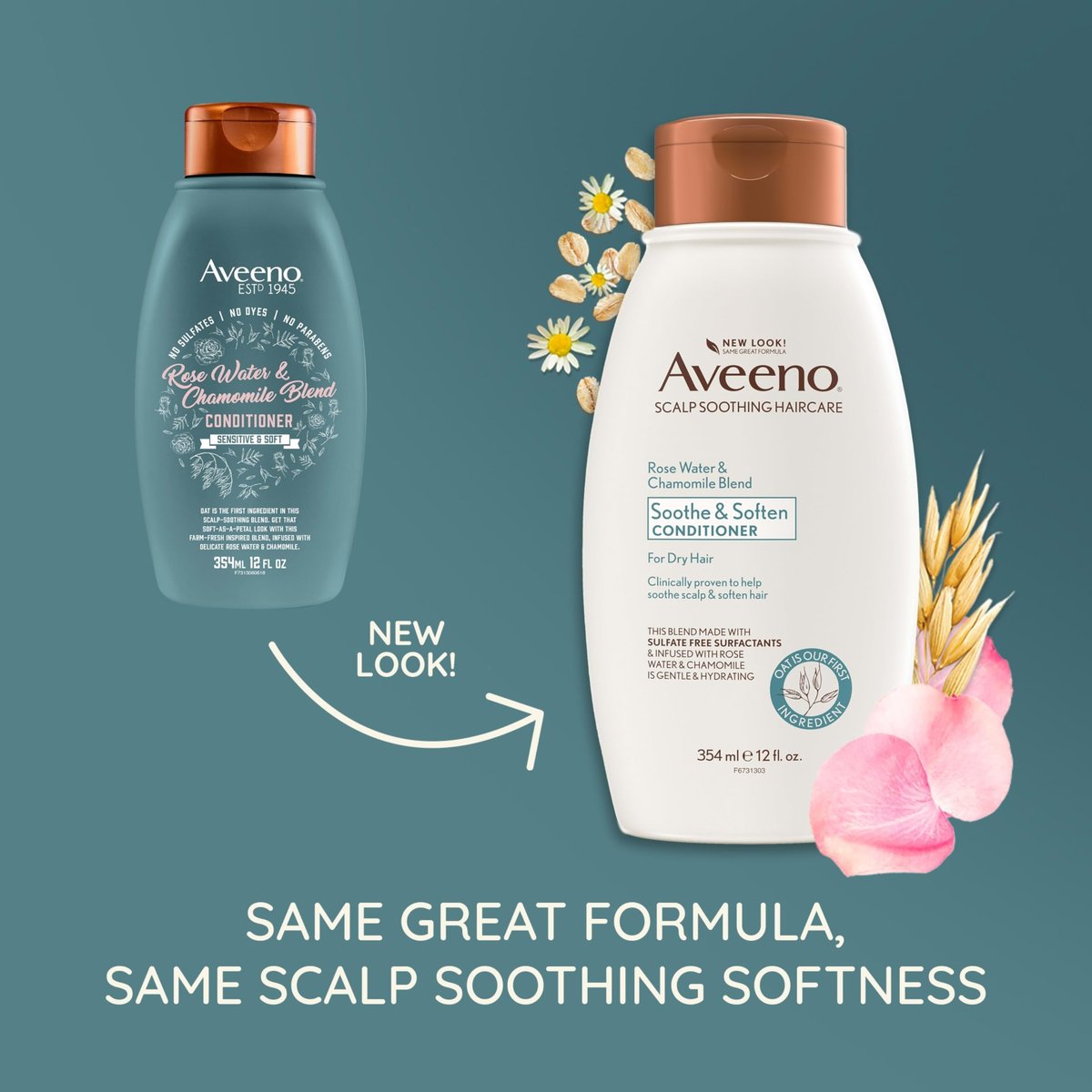 Aveeno Scalp Soothing Rose Water and Blend Conditioner with Chamomile, 12 Fl Oz - görsel 3