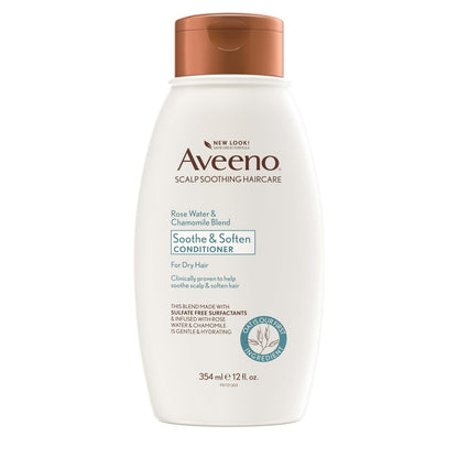 Aveeno Scalp Soothing Rose Water and Blend Conditioner with Chamomile, 12 Fl Oz