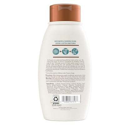 Aveeno Rose Water & Chamomile Hydrating Shampoo for Dry Hair, 12 fl oz