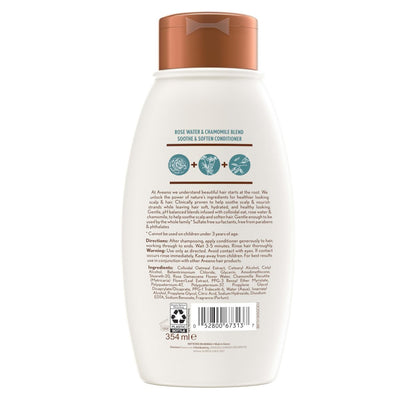 Aveeno Scalp Soothing Rose Water and Blend Conditioner with Chamomile, 12 Fl Oz