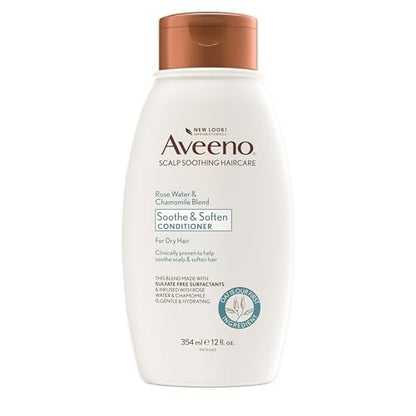 Aveeno Scalp Soothing Rose Water and Blend Conditioner with Chamomile, 12 Fl Oz