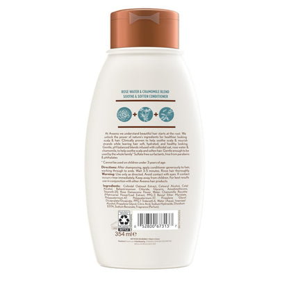 Aveeno Scalp Soothing Rose Water and Blend Conditioner with Chamomile, 12 Fl Oz