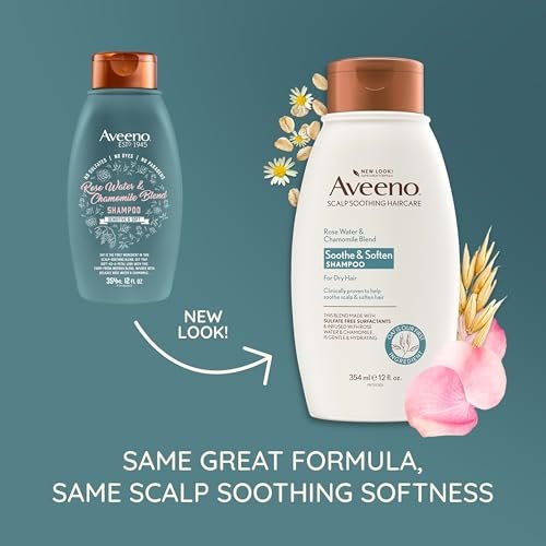 Aveeno Rose Water & Chamomile Hydrating Shampoo for Dry Hair, 12 fl oz - görsel 3