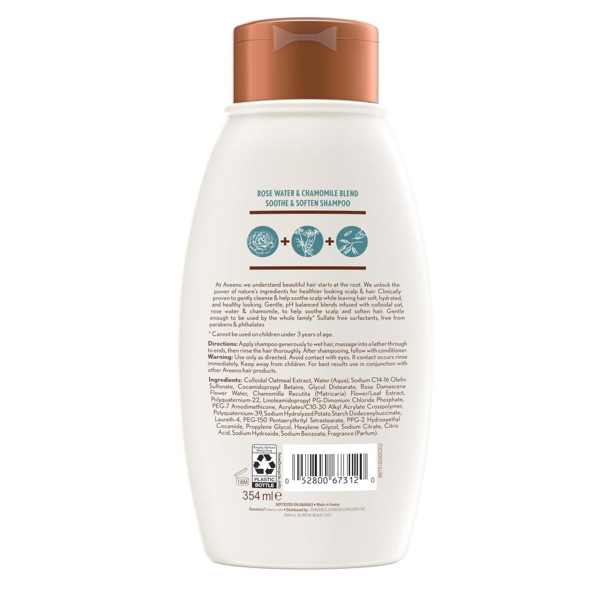 Aveeno Rose Water & Chamomile Hydrating Shampoo for Dry Hair, 12 fl oz - görsel 18