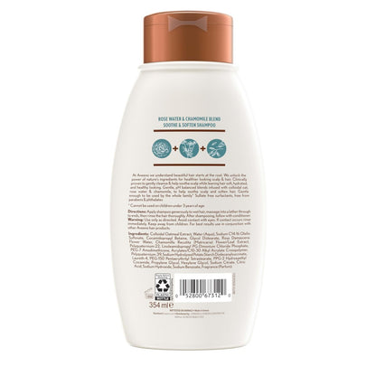 Aveeno Rose Water & Chamomile Hydrating Shampoo for Dry Hair, 12 fl oz