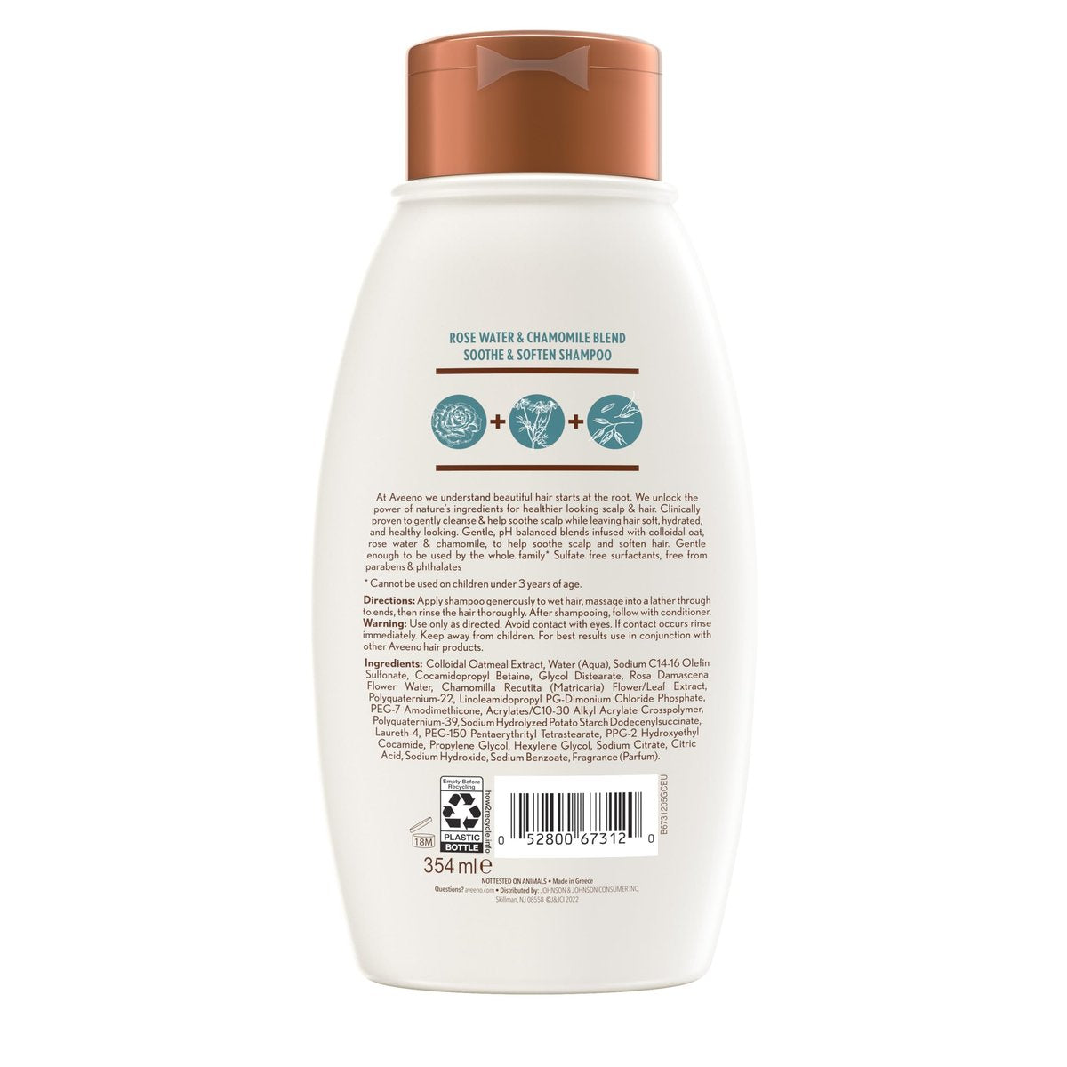 Aveeno Rose Water & Chamomile Hydrating Shampoo for Dry Hair, 12 fl oz - görsel 16