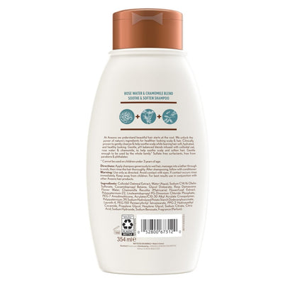 Aveeno Rose Water & Chamomile Hydrating Shampoo for Dry Hair, 12 fl oz