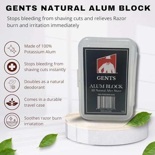 Gents Alum Block in Plastic Case – Upgrade Your Shave with Soothing Aftershave Solution for Razor Burn Relief, Travel-Friendly Durable Plastic Case, 3.5 Ounces (Pack of 3) - görsel 6