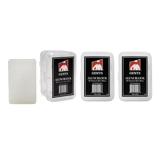 Gents Alum Block in Plastic Case – Upgrade Your Shave with Soothing Aftershave Solution for Razor Burn Relief, Travel-Friendly Durable Plastic Case, 3.5 Ounces (Pack of 3) - görsel 2