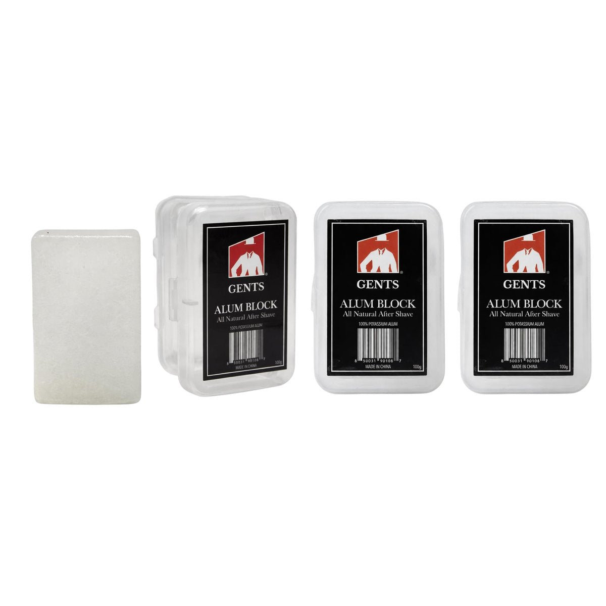 Gents Alum Block in Plastic Case – Upgrade Your Shave with Soothing Aftershave Solution for Razor Burn Relief, Travel-Friendly Durable Plastic Case, 3.5 Ounces (Pack of 3) - görsel 1