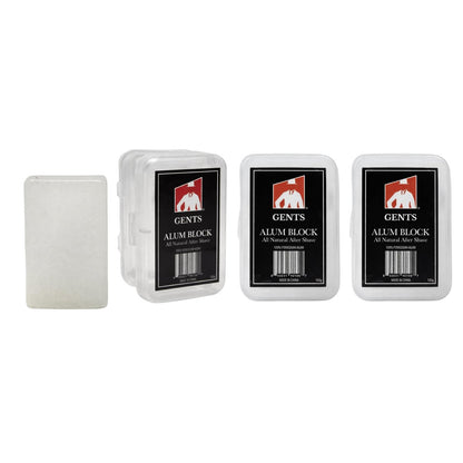 Gents Alum Block in Plastic Case – Upgrade Your Shave with Soothing Aftershave Solution for Razor Burn Relief, Travel-Friendly Durable Plastic Case, 3.5 Ounces (Pack of 3)