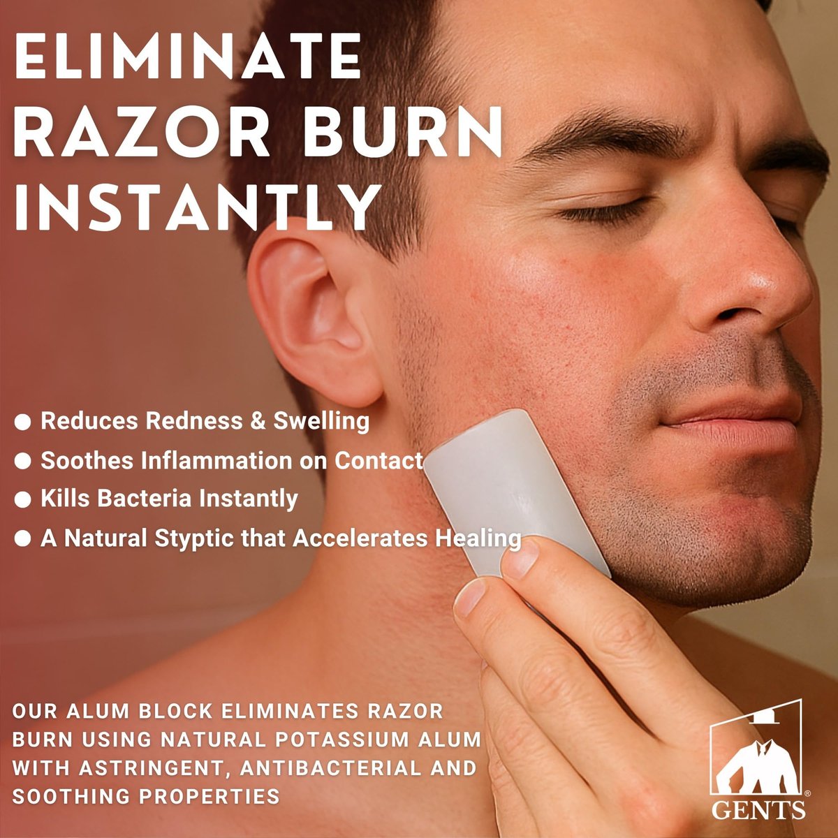 Gents Alum Block in Plastic Case – Upgrade Your Shave with Soothing Aftershave Solution for Razor Burn Relief, Travel-Friendly Durable Plastic Case, 3.5 Ounces (Pack of 3) - görsel 7
