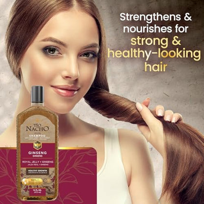 Tio Nacho Ginseng Shampoo with Royal Jelly – Herbal Hair Growth Shampoo for Stronger, Healthier Hair, 14 fl oz