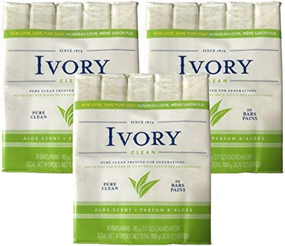 Ivory Pure Clean Bar Soap – 30 Bars (3.17 oz Each) – Gentle, Classic Clean Avelisse
