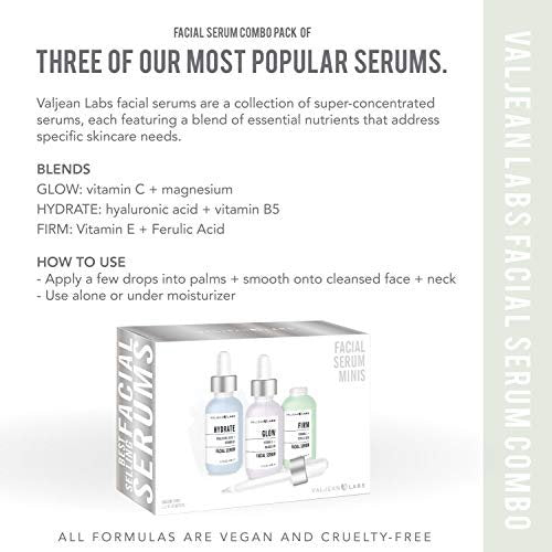 Valjean Labs Facial Serum Combo Pack: Hydrate, Glow & Firm | 3 x 1 oz Paraben-Free Serums - görsel 10