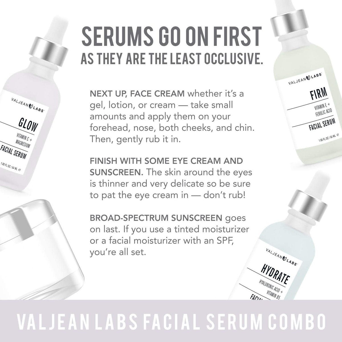 Valjean Labs Facial Serum Combo Pack: Hydrate, Glow & Firm | 3 x 1 oz Paraben-Free Serums - görsel 11