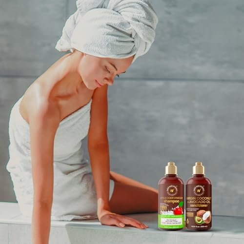 WOW Skin Science Apple Cider Vinegar Shampoo & Coconut + Avocado Oil Conditioner Duo – 16.9 oz Each - görsel 8
