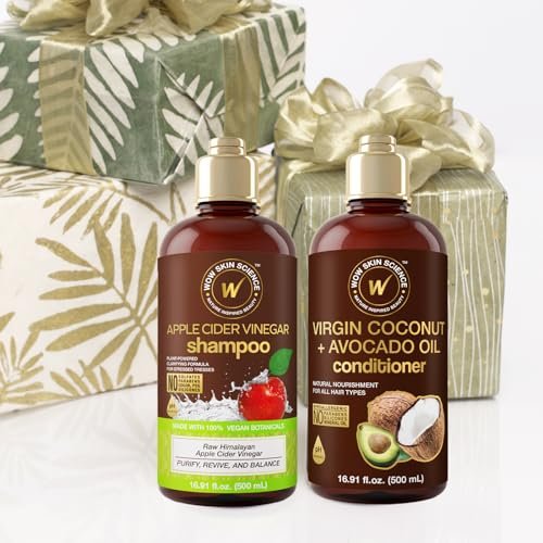 WOW Skin Science Apple Cider Vinegar Shampoo & Coconut + Avocado Oil Conditioner Duo – 16.9 oz Each - görsel 16