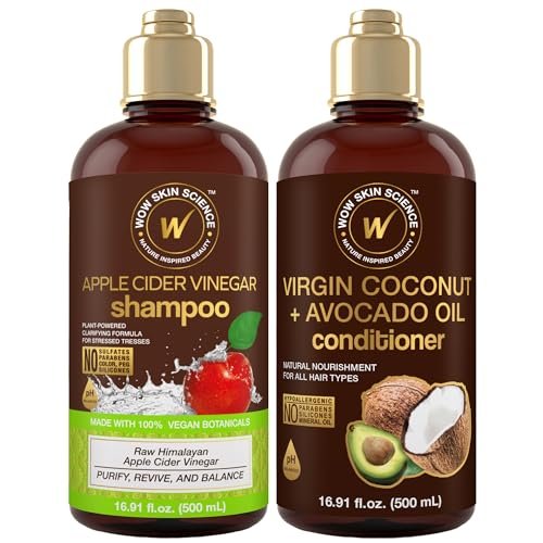 WOW Skin Science Apple Cider Vinegar Shampoo & Coconut + Avocado Oil Conditioner Duo – 16.9 oz Each - görsel 2