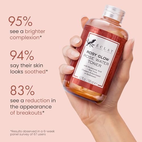 Eclat Skincare Rose Water Toner – Hydrating Facial Toner with Hyaluronic Acid & Aloe Vera, Alcohol-Free, Soothing & Calming - görsel 9