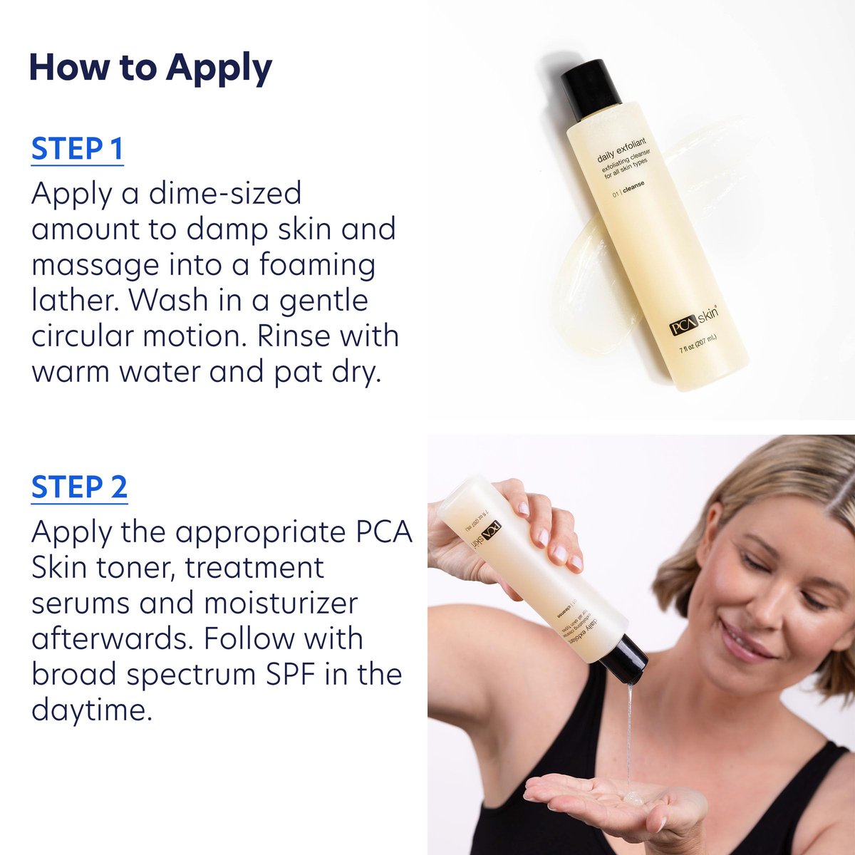 PCA SKIN Daily Face Exfoliant Cleanser - Moisturizing Facial Wash with Renewable Exfoliants, 7.0 oz Avelisse