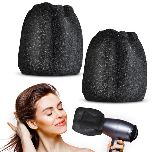2 Pack Sock Diffuser for Hair Dryer - Soft Foam Universal Attachment for Curly Hair - Heat Resistant, Travel-Friendly