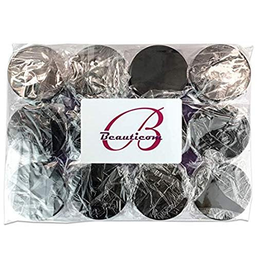 Beauticom 12 Piece 1 oz. Acrylic Round Clear Jars with Flat Top Lids - Purple Base with Black Lid - görsel 6