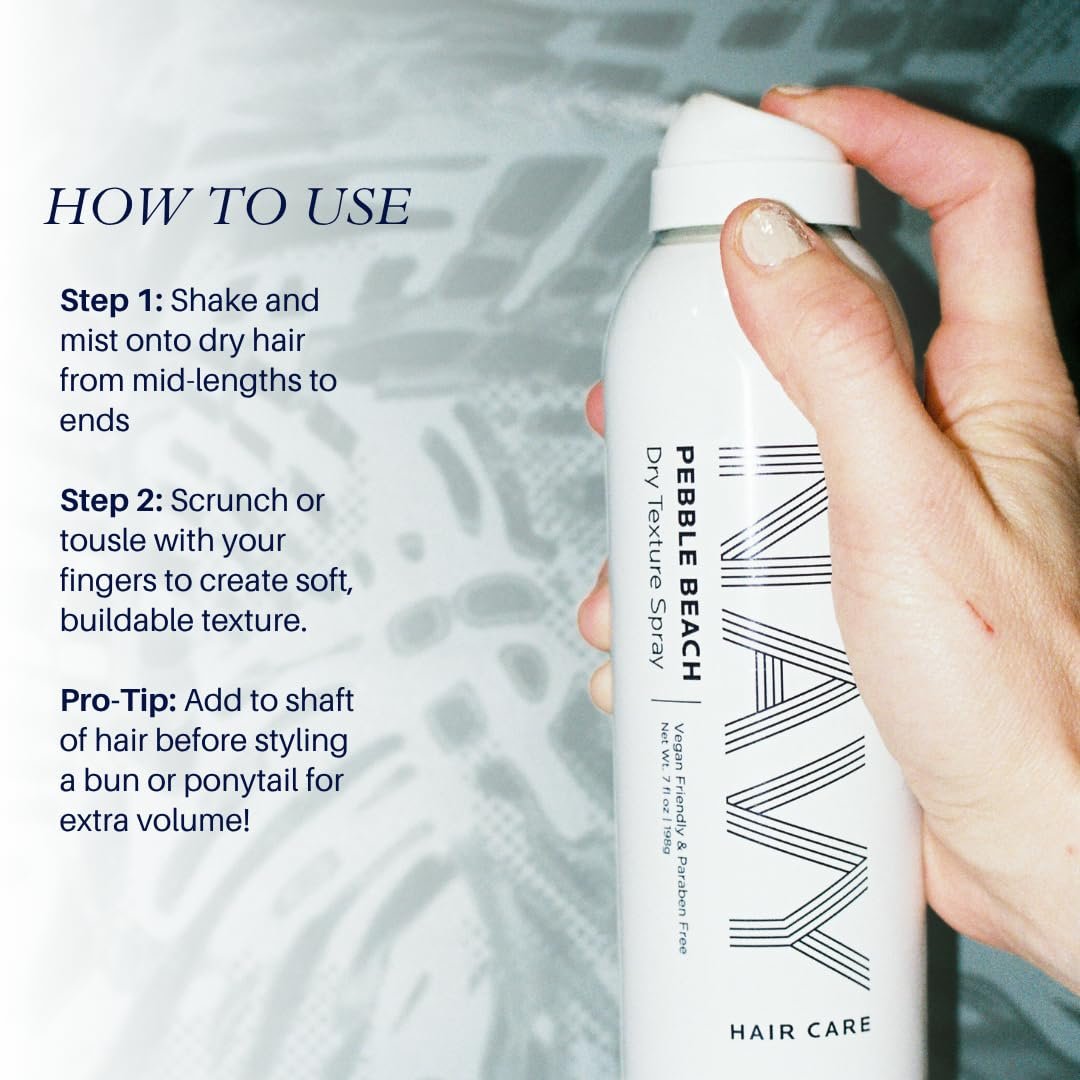 NAVY HAIR CARE Dry Texture Spray - Volumizing Hair Spray for Thin, Flat & Fine Hair - Flexible Hold for Soft, Touchable Beach Waves - Adds Shine - Cruelty-Free - 7 oz Avelisse