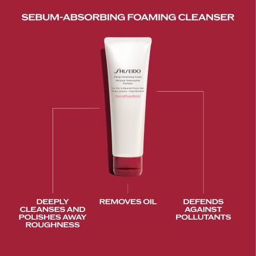 Shiseido Deep Cleansing Foam - 125 mL - Deeply Cleanses & Removes Impurities for Oily to Blemish-Prone Skin Avelisse