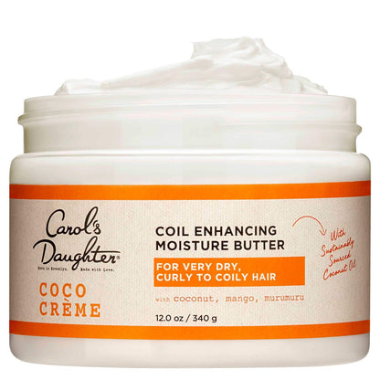 Carol's Daughter Coco Creme Coil Enhancing Moisture Butter – 12 oz, Coconut Oil & Mango Butter for Very Dry Curly Hair, Paraben & Silicone Free