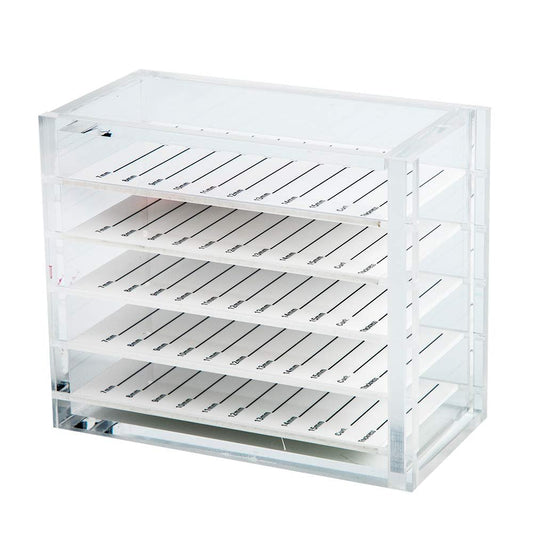 Acrylic 5-Layer Clear Eyelash Storage Box - Eyelashes Holder Case for False Lashes