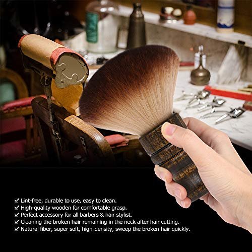 Large Neck Duster Brush for Barber & Salon – Soft Nylon Bristles, Wooden Handle, Face Cleaning Hairbrush - görsel 5