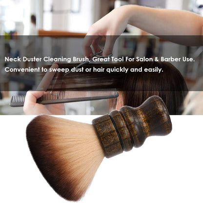 Large Neck Duster Brush for Barber & Salon – Soft Nylon Bristles, Wooden Handle, Face Cleaning Hairbrush