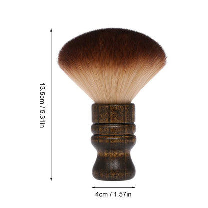Large Neck Duster Brush for Barber & Salon – Soft Nylon Bristles, Wooden Handle, Face Cleaning Hairbrush