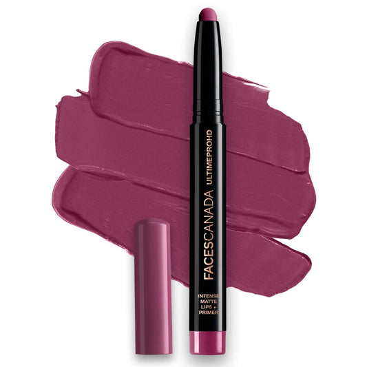 FACESCANADA HD Intense Matte Lipstick – Mulberry Magic (Purple) – Primer-Infused, 10-Hour Wear, Feather Light Comfort