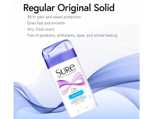 Sure Original Solid Antiperspirant & Deodorant, Regular Scent, 2.7 Oz Twin Pack (Pack of 2) - görsel 10