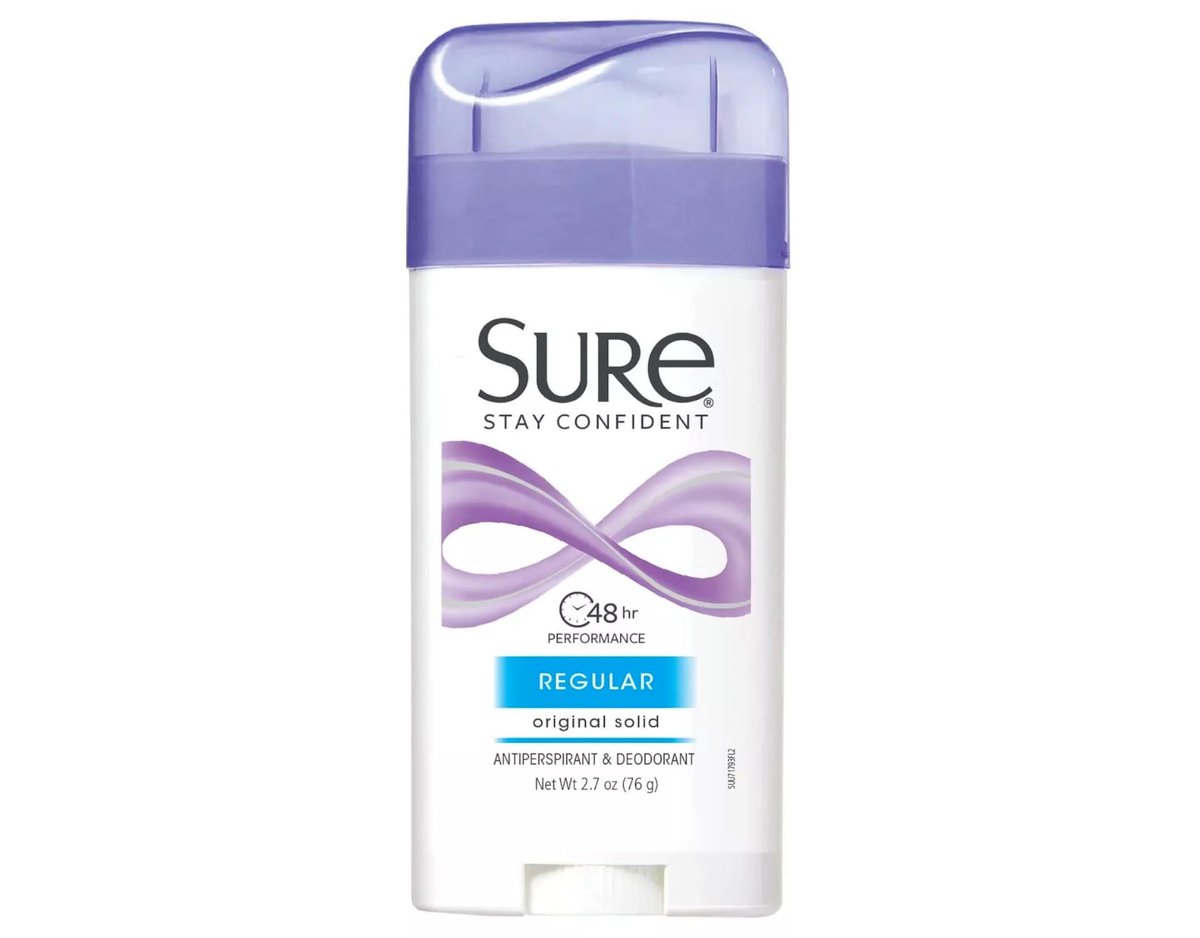 Sure Original Solid Antiperspirant & Deodorant, Regular Scent, 2.7 Oz Twin Pack (Pack of 2) - görsel 3