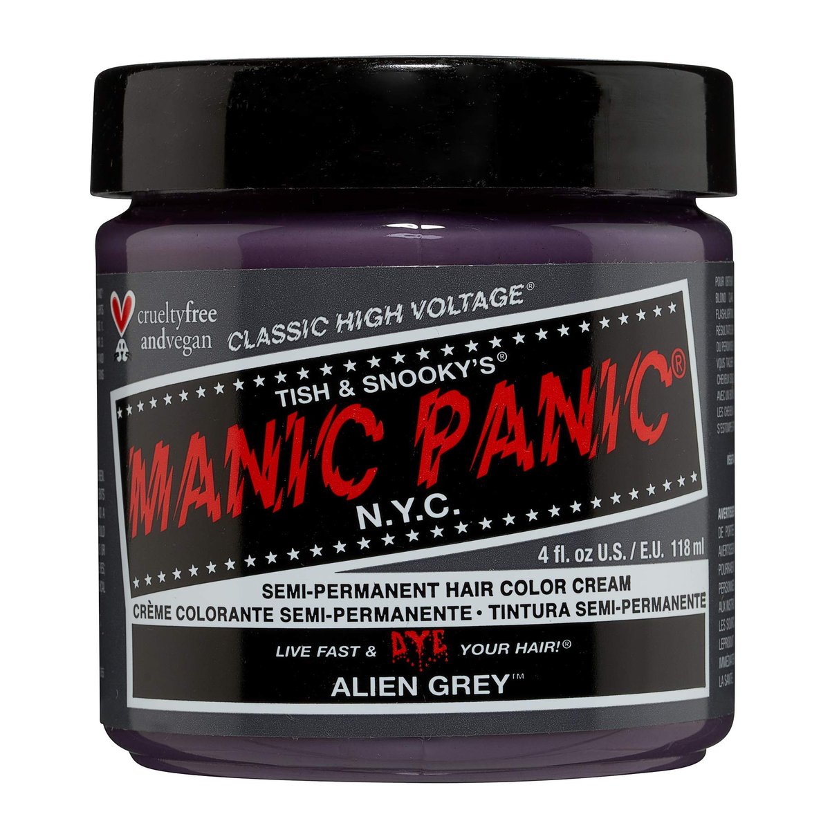 MANIC PANIC Classic Alien Grey Semi Permanent Hair Color - Cool, Medium Slate Grey Hair Dye for Women & Men - Vegan, Ammonia & Cruelty-Free - 4oz Avelisse
