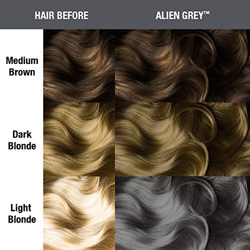 MANIC PANIC Classic Alien Grey Semi Permanent Hair Color - Cool, Medium Slate Grey Hair Dye for Women & Men - Vegan, Ammonia & Cruelty-Free - 4oz Avelisse