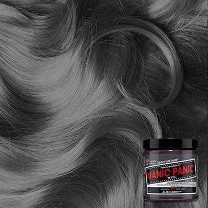 MANIC PANIC Classic Alien Grey Semi Permanent Hair Color - Cool, Medium Slate Grey Hair Dye for Women & Men - Vegan, Ammonia & Cruelty-Free - 4oz Avelisse