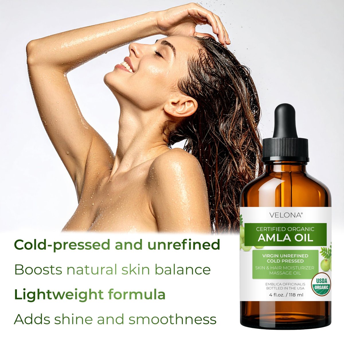 velona Amla Oil USDA Certified Organic - 4 Fl Oz | 100% Pure and Natural Carrier Oil | Extra Virgin, Unrefined, Cold Pressed - görsel 9