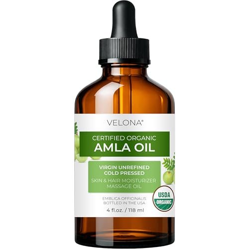 velona Amla Oil USDA Certified Organic - 4 Fl Oz | 100% Pure and Natural Carrier Oil | Extra Virgin, Unrefined, Cold Pressed - görsel 2