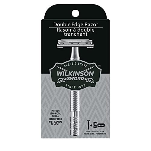 Wilkinson Sword Double Edge Safety Razor for Men with 5 Double Edge Razor Blade Refills Avelisse
