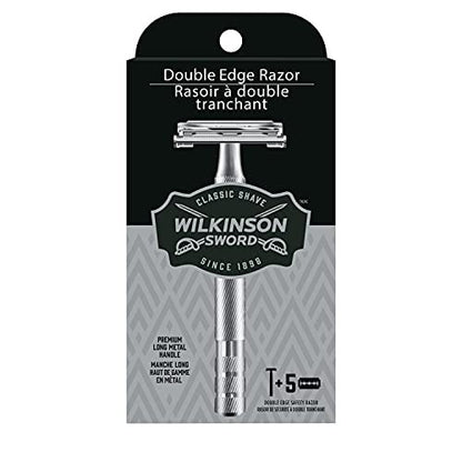 Wilkinson Sword Double Edge Safety Razor for Men with 5 Double Edge Razor Blade Refills Avelisse