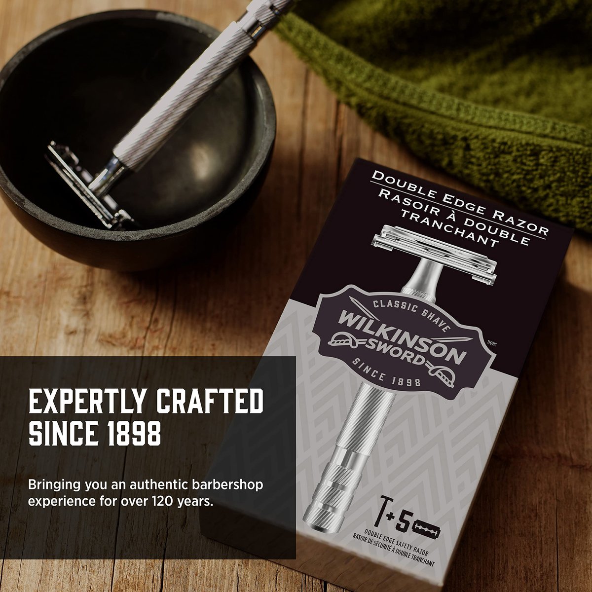 Wilkinson Sword Double Edge Safety Razor for Men with 5 Double Edge Razor Blade Refills Avelisse