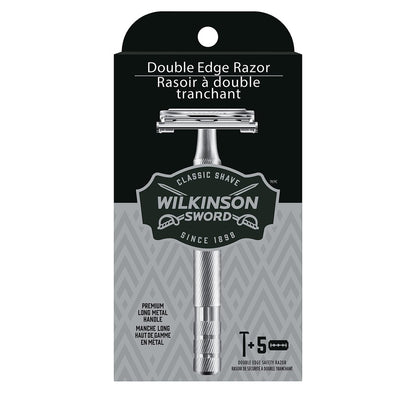 Wilkinson Sword Double Edge Safety Razor for Men with 5 Double Edge Razor Blade Refills Avelisse