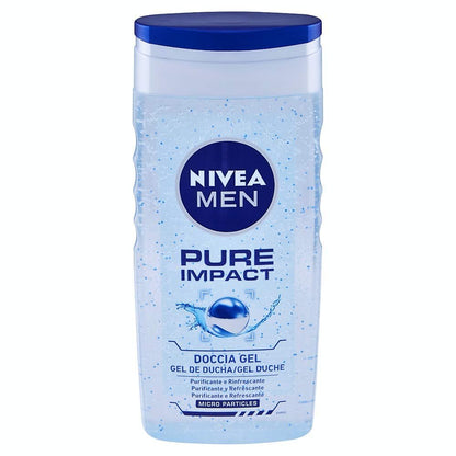 NIVEA Men Pure Impact Shampoo, 6-Pack (8.45 Fl Oz Each) – Daily Cleanse for Normal to Oily Hair