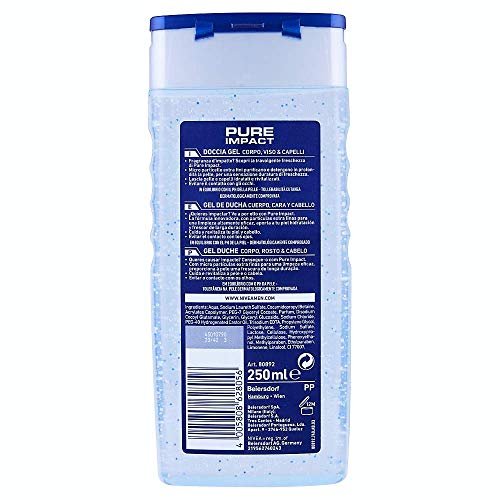 NIVEA Men Pure Impact Shampoo, 6-Pack (8.45 Fl Oz Each) – Daily Cleanse for Normal to Oily Hair - görsel 8